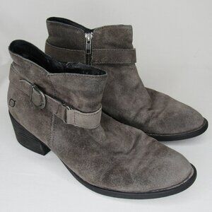 Born Gray Suede Leather JORGETTE Ankle Booties Women's 9.5